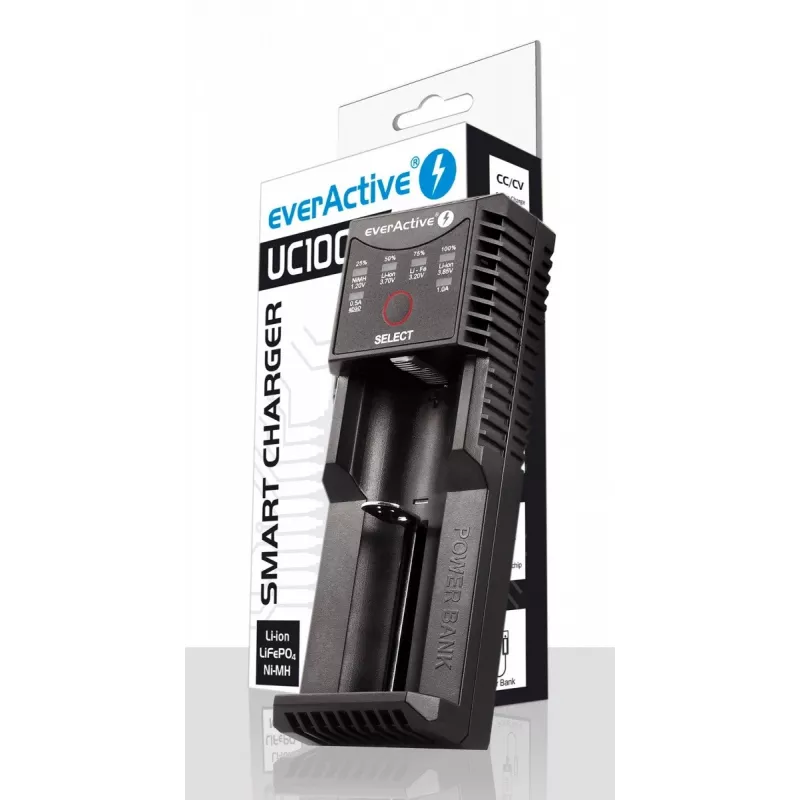 everActive UC-100C univerzálna nabíjačka batérií s funkciou powerbanky, USB-C