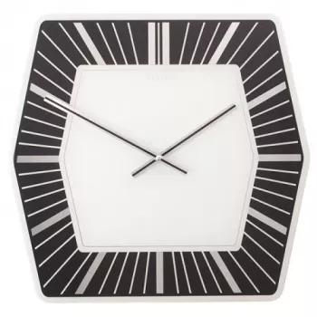 NeXtime nástenné hodiny 8128zw Hexagon, 43x43 cm, biele