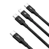 Baseus Rapid 3-in-1 USB kábel 1,5 m USB A USB C/Micro USB A/Lightning čierny
