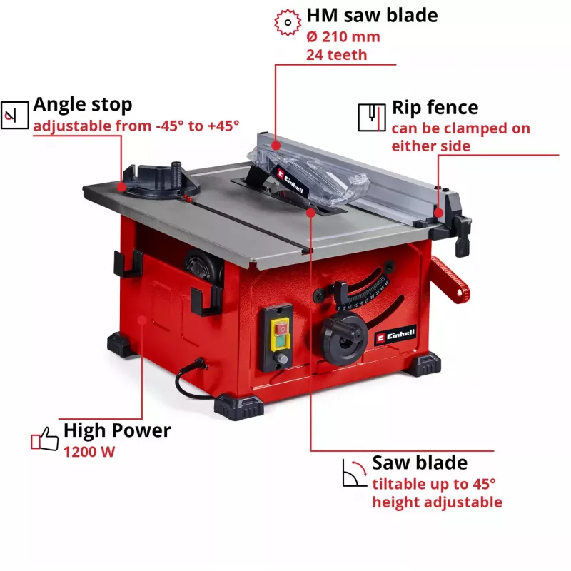 Stolová kotúčová píla EINHELL TC-TS 8 s 210-mm pílovým kotúčom, 230 V