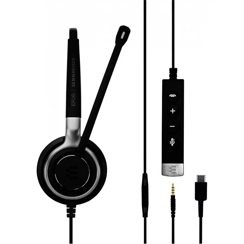EPOS Sennheiser Headset Impact SC 635 USB-C 3,5mm USBC 3,5mm mono čierna strieborná (1000669)