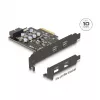 PCI Express x4 karta DELOCK 90345 s 2 externými USB Type-C konektormi