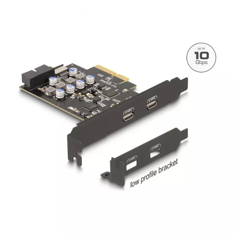 PCI Express x4 karta DELOCK 90345 s 2 externými USB Type-C konektormi