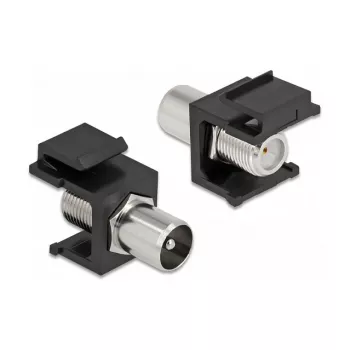 Keystone modul IEC konektor samec na F konektor samica čierny DeLOCK 86857