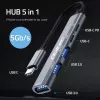 Qoltec 53790 Hub adaptér USB-C 3.1 5in1 | USB-C PD | USB-C | 2x USB 2.0 | USB 3.0