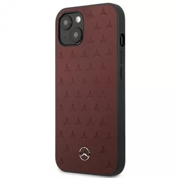 Mercedes MEHCP13SPSQRE iPhone 13 mini 5,4 červená/červená tvrdé puzdro koža vzor hviezdy