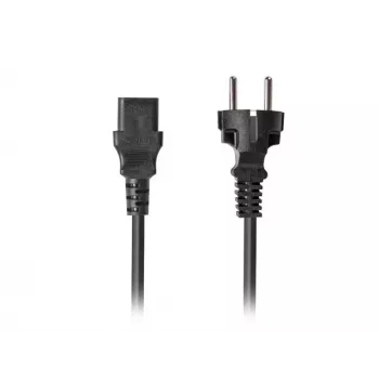 Napájací kábel LANBERG CEE 7/7 na C13 (C320) 1,8 m, rovný, čierny