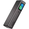 Canyon OnPower 230 TFT powerbanka, 20000 mAh, PD 130 W, 2x USB-C + USB-A, kovové puzdro, tmavosivá