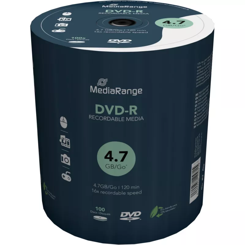 MediaRange MR442 DVD médiá 4,7 GB DVD-R 100 ks