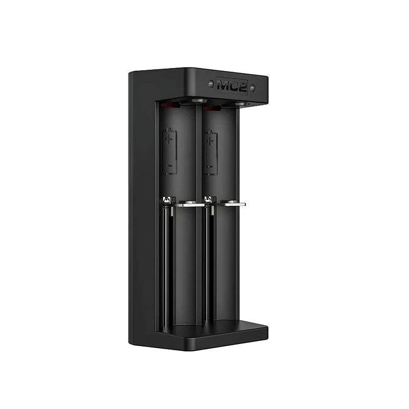 XTAR dvojslotová nabíjačka Li-Ion batérií pre 18650 články, USB-C vstup, 2 sloty, čierna, LED indikátory