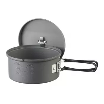 ESBIT PT1100HA kempingový riad – hliníkový hrniec 1,1 l, Ø14,8 cm, 227 g, čierny