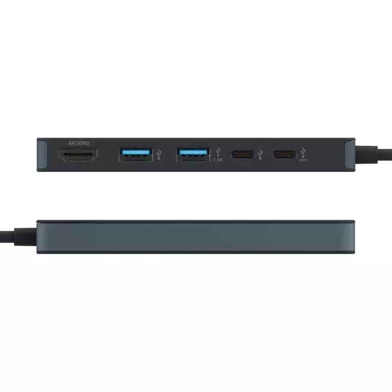 Hyper HyperDrive Flex HD4101BKGL 5-portový USB-C rozbočovač (2x USB-A, 1x USB-C, 1x HDMI), čierny
