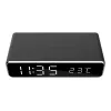 Digitálny budík GEMBIRD DAC-WPC-01 s LCD displejom, čierne hliníkové puzdro, napájaný zo siete