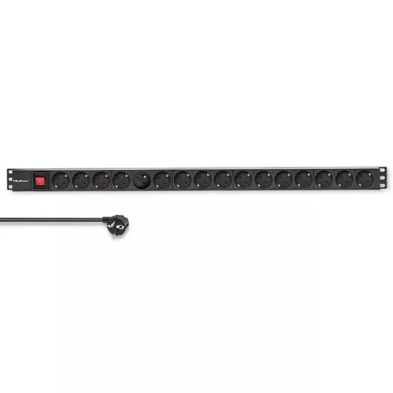 Qoltec hliníkový PDU pre RACK | 16A | 16 x Schuko | vertikálny | 1,8 m