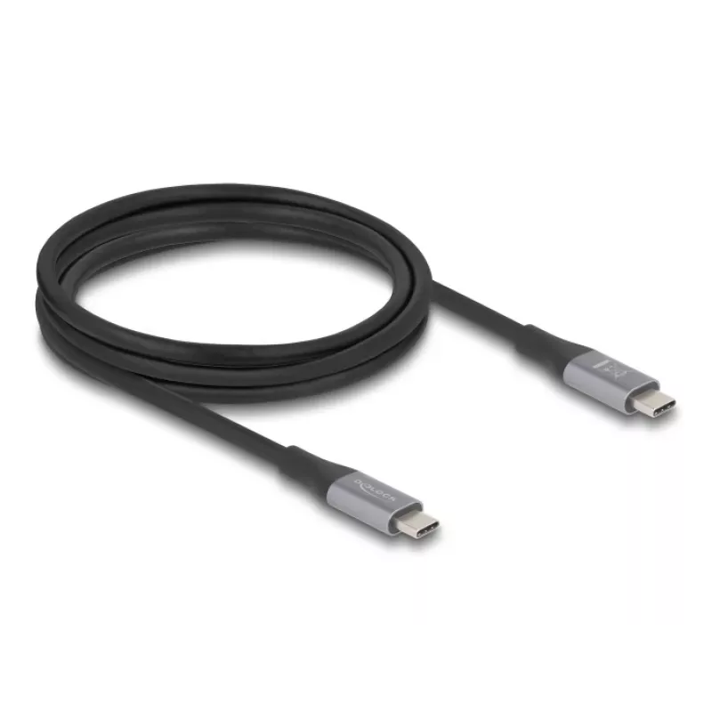 USB kábel DeLOCK 81192 USB4 Gen 2x2 2 m USB-C čierny sivý