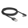 DeLOCK USB 2.0 kábel Type-A konektor samec na USB Type-C konektor samec zahnutý 2 m čierny