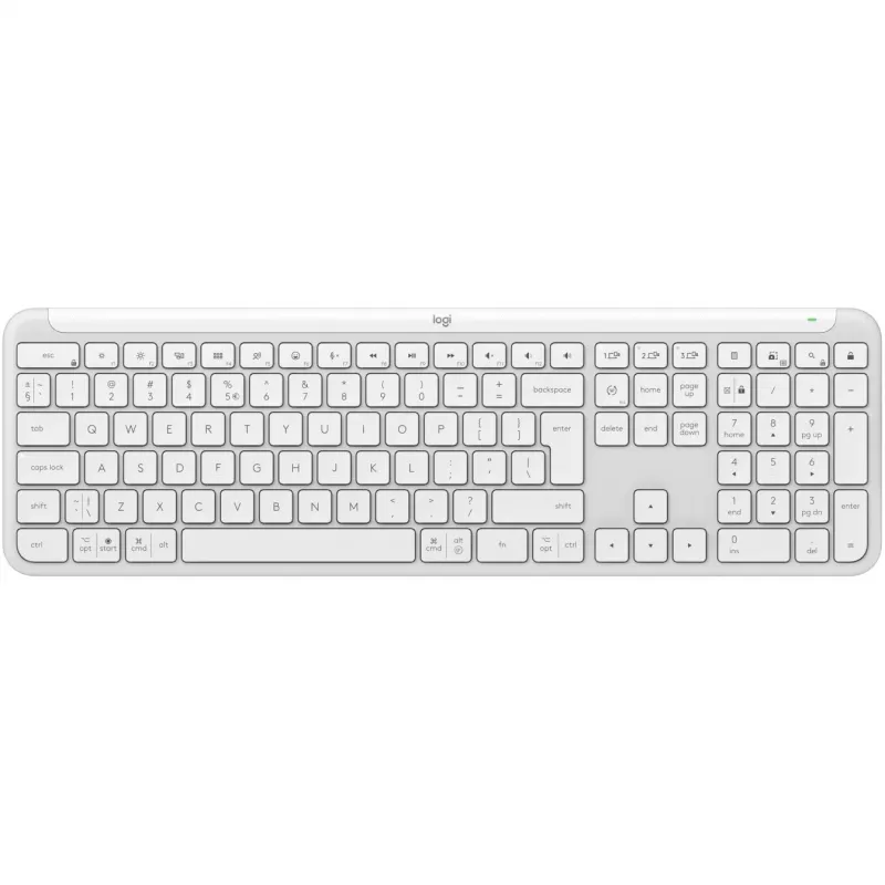 Logitech K950 Signature tenká klávesnica kancelárska RF Wireless Bluetooth QWERTY US International biela