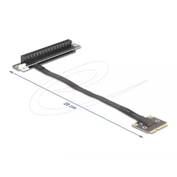 Delock Adaptér Mini PCIe samec na slot PCIe 3.0 x16, zalomený o 90 stupňov, s káblom
