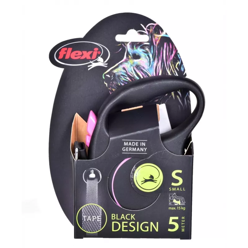 Flexi Black Design S 5 m automatická vôdzka pre psov