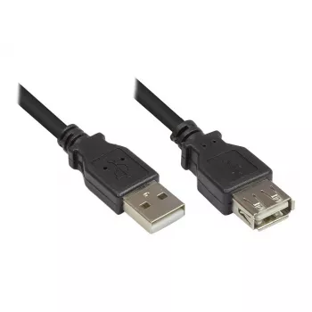 Predlžovací kábel USB 2.0 konektor samec A na konektor samica A, čierny, 3 m, Good Connections® (2511-OF3S)
