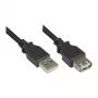 Predlžovací kábel USB 2.0 konektor samec A na konektor samica A, čierny, 3 m, Good Connections® (2511-OF3S)