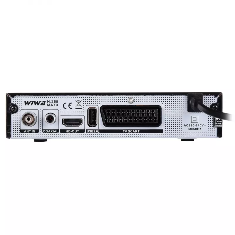 TV tuner WIWA H.265 LITE — DVB-T/DVB-T2 tuner s podporou H.265, Full HD, HDMI, USB, SCART