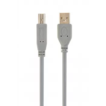 USB 2.0 A konektor samec na B konektor samec kábel, 1,8 m, sivý