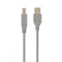 USB 2.0 A konektor samec na B konektor samec kábel, 1,8 m, sivý