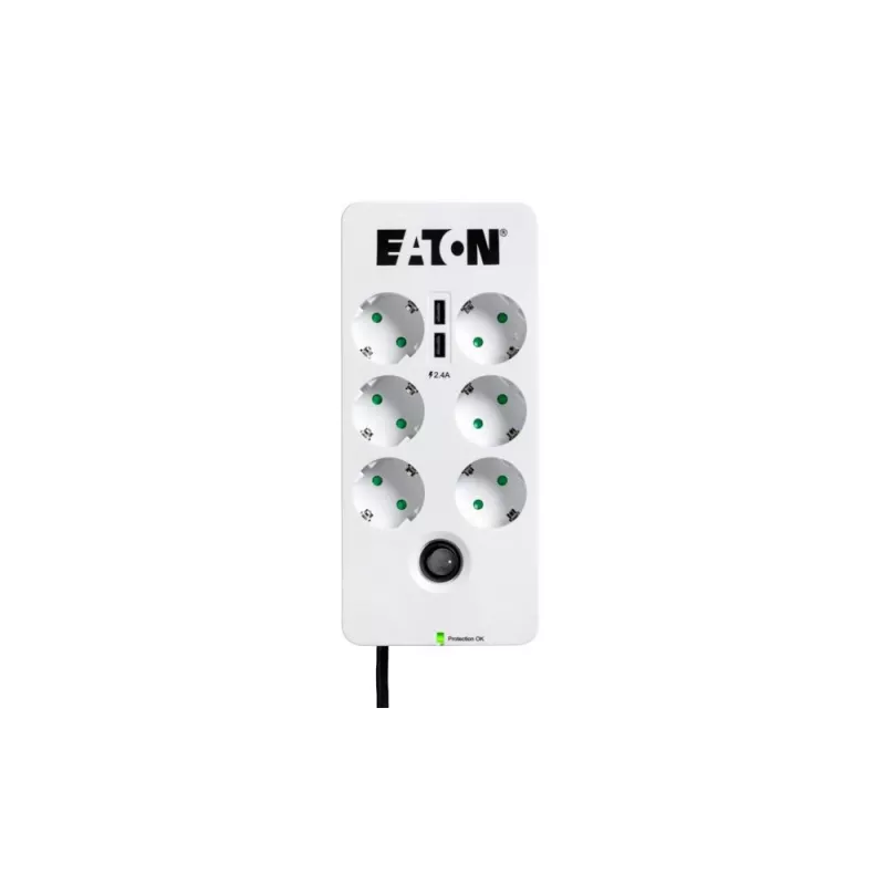 Predlžovacia zásuvka Eaton Protection Box 6 USB DIN