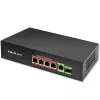 Ethernet PoE switch QOLTEC 52296 — 4x RJ45 PoE porty, 1x RJ45 uplink