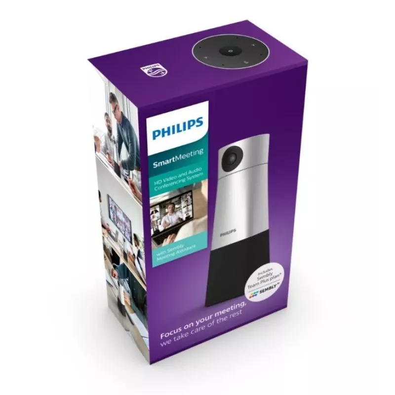 Philips PSE0550 SmartMeeting prenosná 4K kamera na videokonferencie s vstavaným mikrofónom, 30 fps, USB, čierna/strieborná