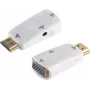 Káblový adaptér S/CONN 10-01001 HDMI Type A VGA D-Sub 3.5mm biely