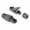 Sieťový kábel DeLOCK RJ45 samec Cat.8.1 STP bez nástrojov čierny