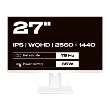 JAPANNEXT WQHD monitor 68,6 cm (27 palcov) 2560x1440 pixelov, IPS panel, 8 ms, 75 Hz, AMD FreeSync, HDMI, DisplayPort (JN-IPS270WQHD75F-C65W-HSP-W)