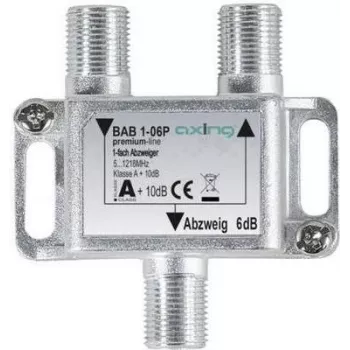 axing BAB 1-06P - káblový rozbočovač - 5 - 1218 MHz - sivý - A - 6 dB - F
