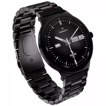 Smartwatch Garett Quantum – čierna nerezová oceľ