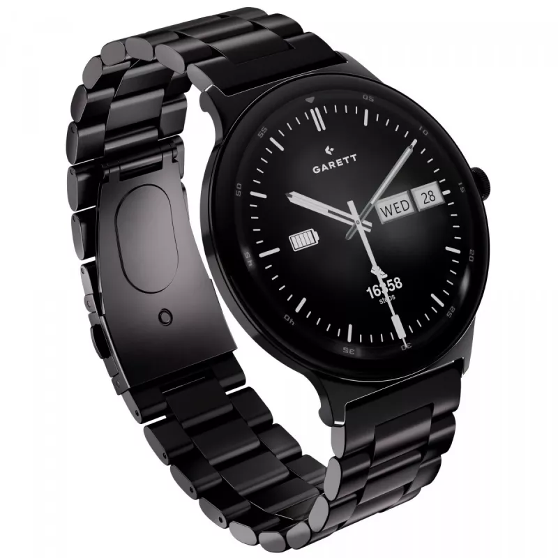 Smartwatch Garett Quantum – čierna nerezová oceľ