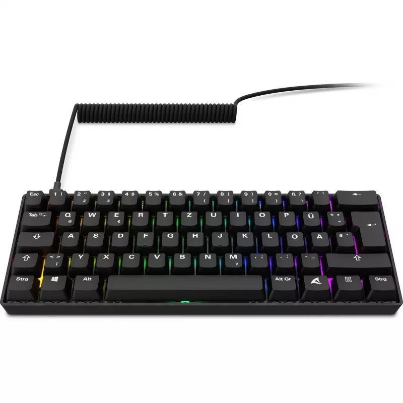 Klávesnica Sharkoon 100065630 60% káblová USB QWERTZ nemecká čierna