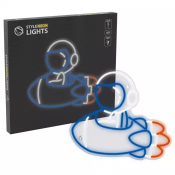 Dekoratívne neonové svietidlo MANTA SNL90MT Style Neon Lights — motív astronaut na rakete