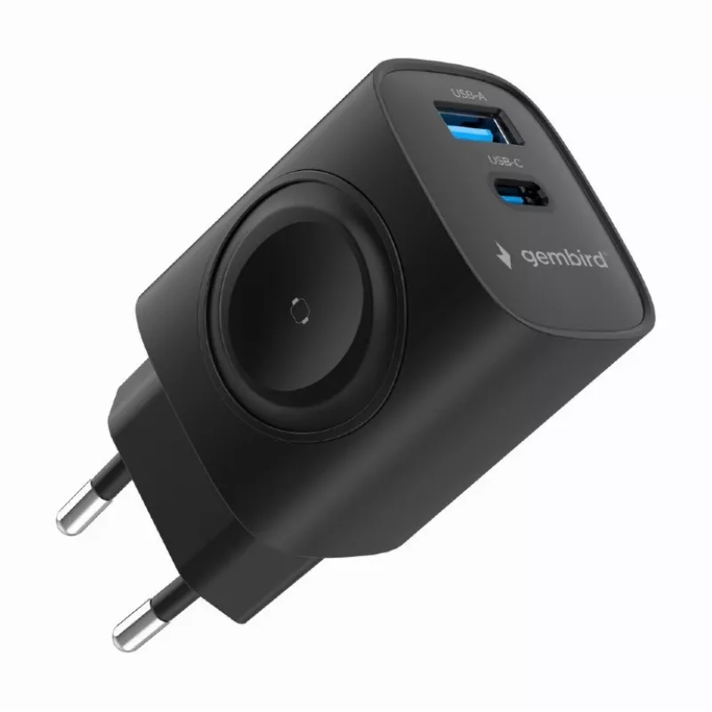 USB-A USB-C nabíjačka 20W PowerDelivery Quick Charge 3.0, čierna
