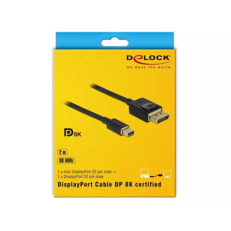 DeLOCK - DisplayPort kábel - DisplayPort (M) na Mini DisplayPort (M) - 2 m - čierny - podpora 8K