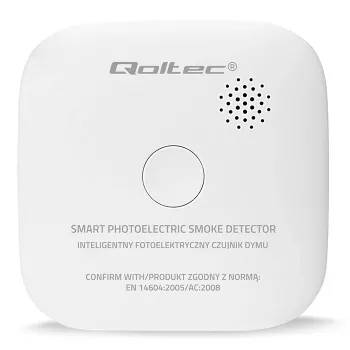 Bezdrôtový dymový hlásič QOLTEC model 52653 s 85 dB batériovým alarmom