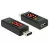 DeLOCK 65569 USB 2.0 adaptér testera napätia a prúdu, čierny