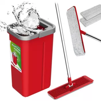 GB870 MaxiClean sada plochého mopu s 2-in-1 vedrom na čistenie 5,7L sada na umývanie mop na podlahu čistiaci systém čistič 360° otočná mopová hlava