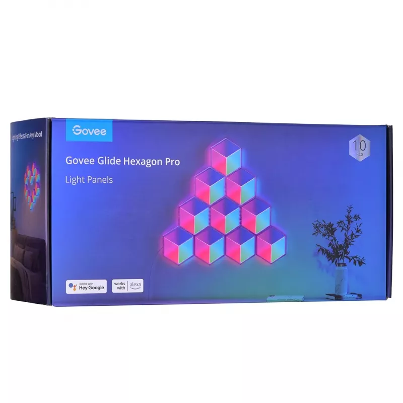 LED inteligentný panel Govee B6066 Hexa Pro RGBIC Bluetooth Wi-Fi 10 kusov