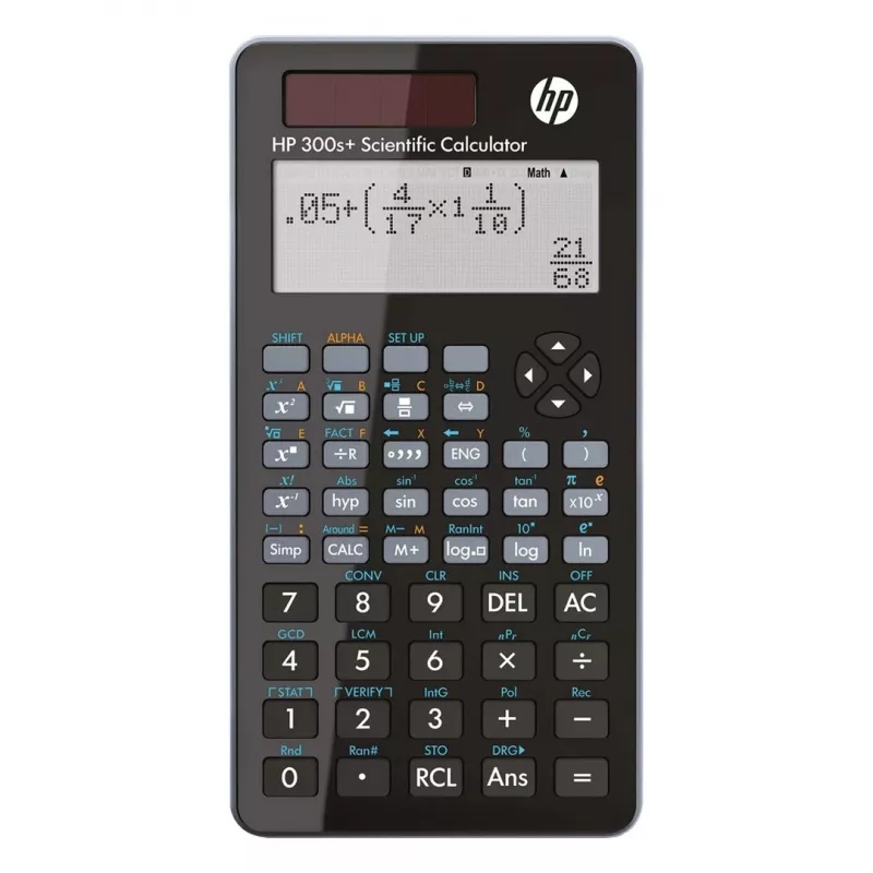 HP 300s+ (NW277AA) vedecká vrecková kalkulačka, solárny článok + batéria LR44, 79 x 15 x 153 mm, 112 g, čierna