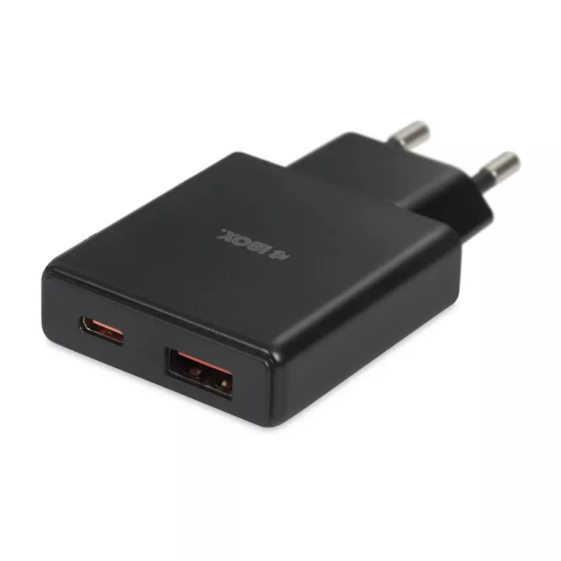 iBOX C-43 Slim GaN PD30W nástenná nabíjačka, čierna