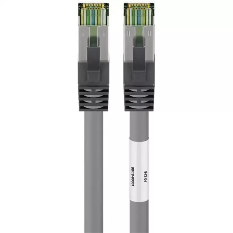 Goobay CAT 8.1 patch kábel, S/FTP (PiMF), sivý, 0,5 m - LSZH bez halogénov, meď AWG 24 (55135)