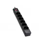 Eaton Protection Strip 6 DIN - predlžovacia zásuvka s prepäťovou ochranou (6-násobná Schuko zásuvka, vypínateľná) - čierna (PS6D)