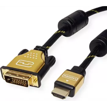 ROLINE 11.04.5896 video kábel adaptér 1,5 m HDMI Type-A (štandard) DVI-D čierny - zlatý (11.04.5896)